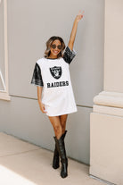 LAS VEGAS RAIDERS CHIC CHAMPS FULL SEQUIN JERSEY DRESS