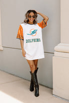 MIAMI DOLPHINS CHIC CHAMPS FULL SEQUIN JERSEY DRESS