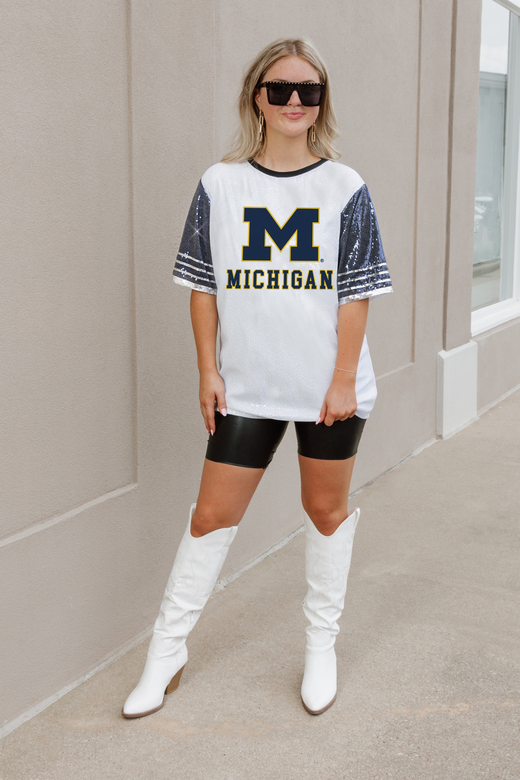 MICHIGAN WOLVERINES BLING IT FULL SEQUIN JERSEY DRESS