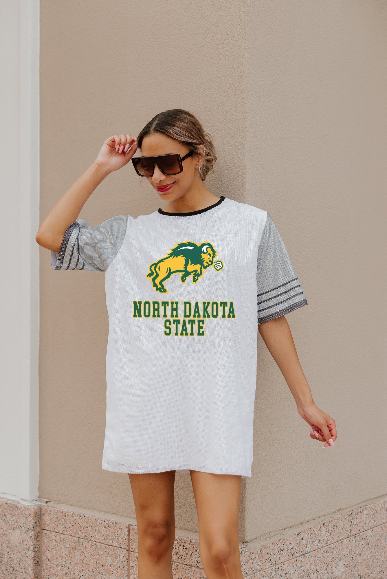 NORTH DAKOTA STATE BISON BLING IT FULL SEQUIN JERSEY DRESS