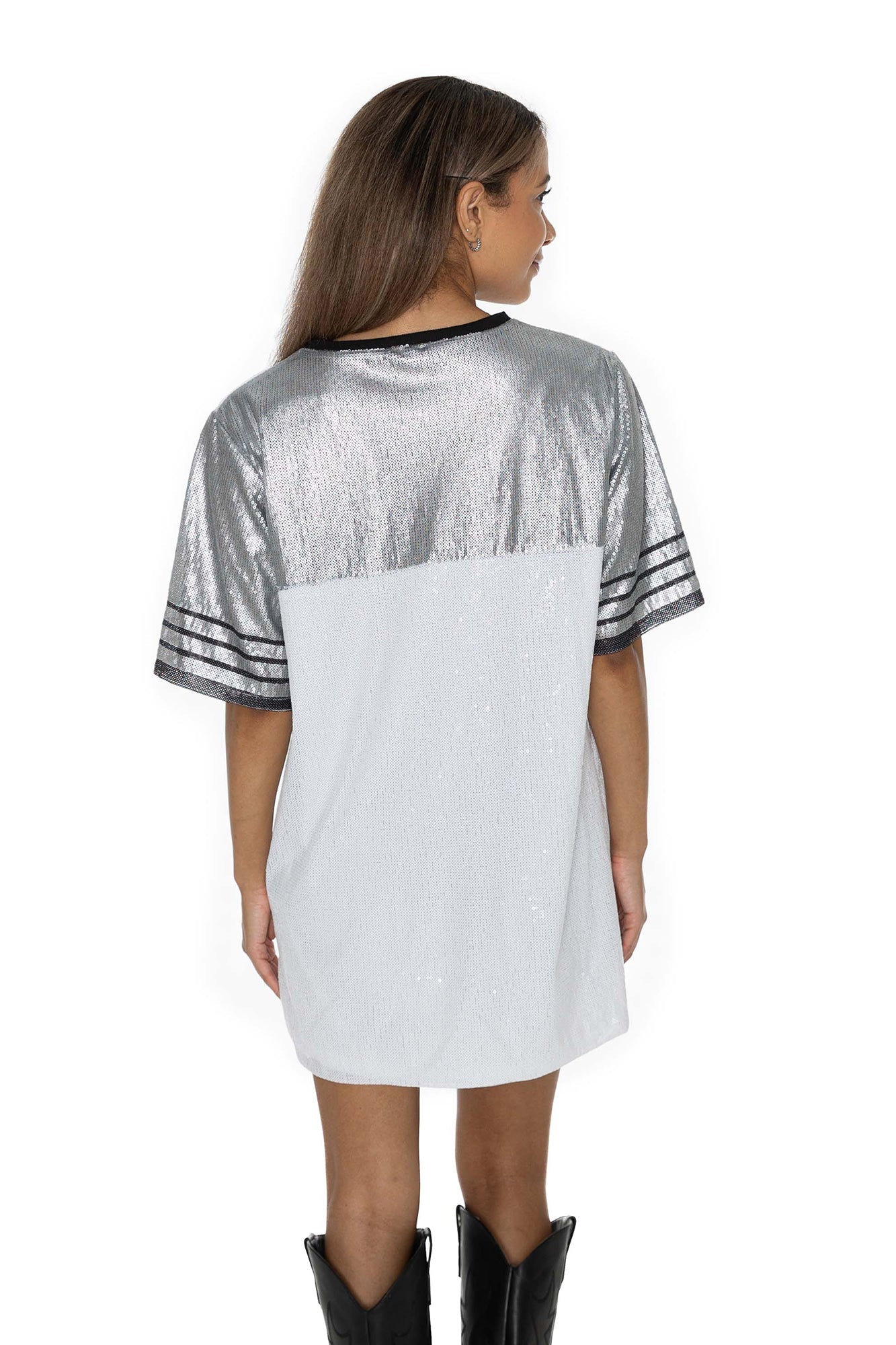 NEW YORK GIANTS BLING IT FULL SEQUIN JERSEY DRESS