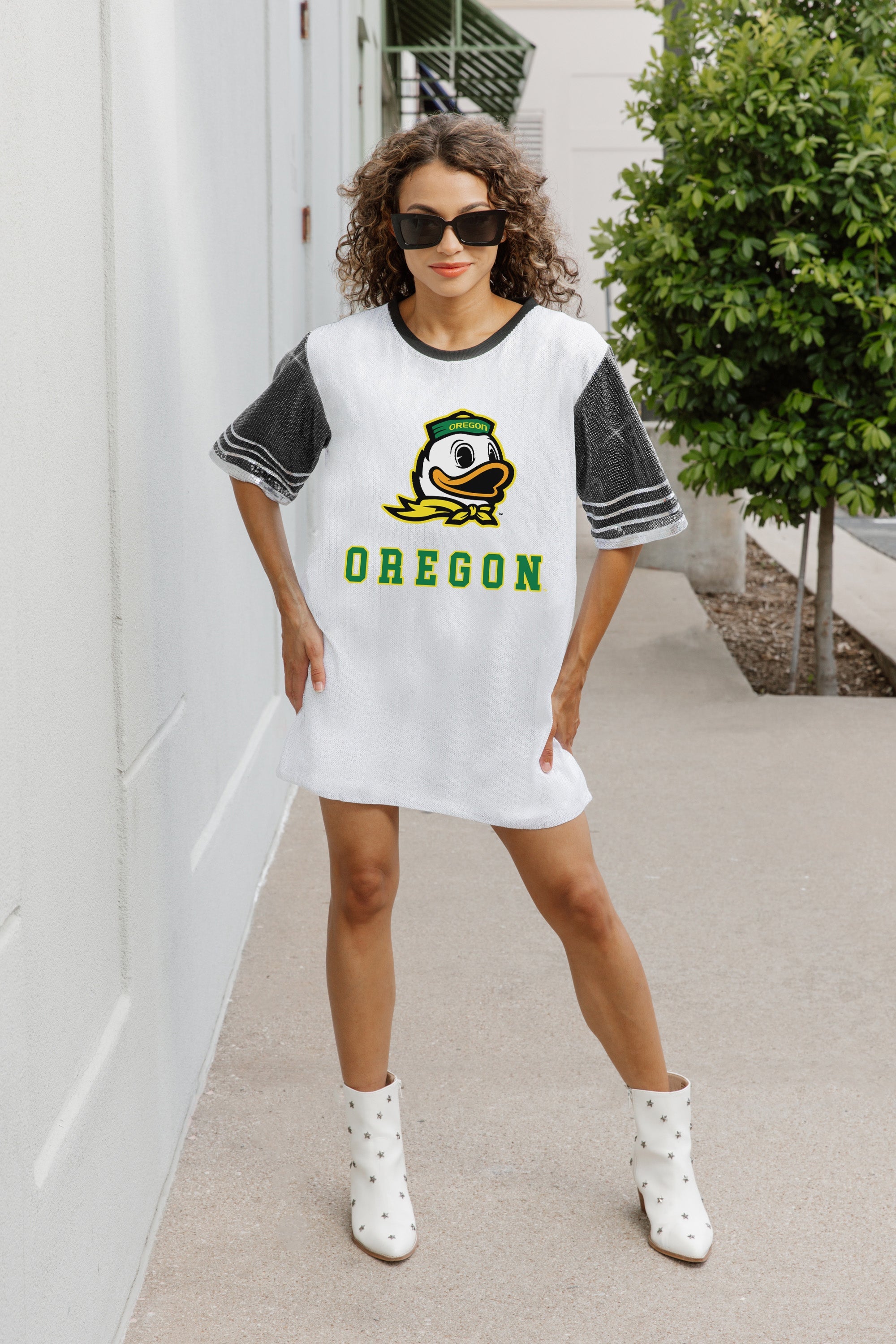 OREGON DUCKS BLING IT FULL SEQUIN JERSEY DRESS