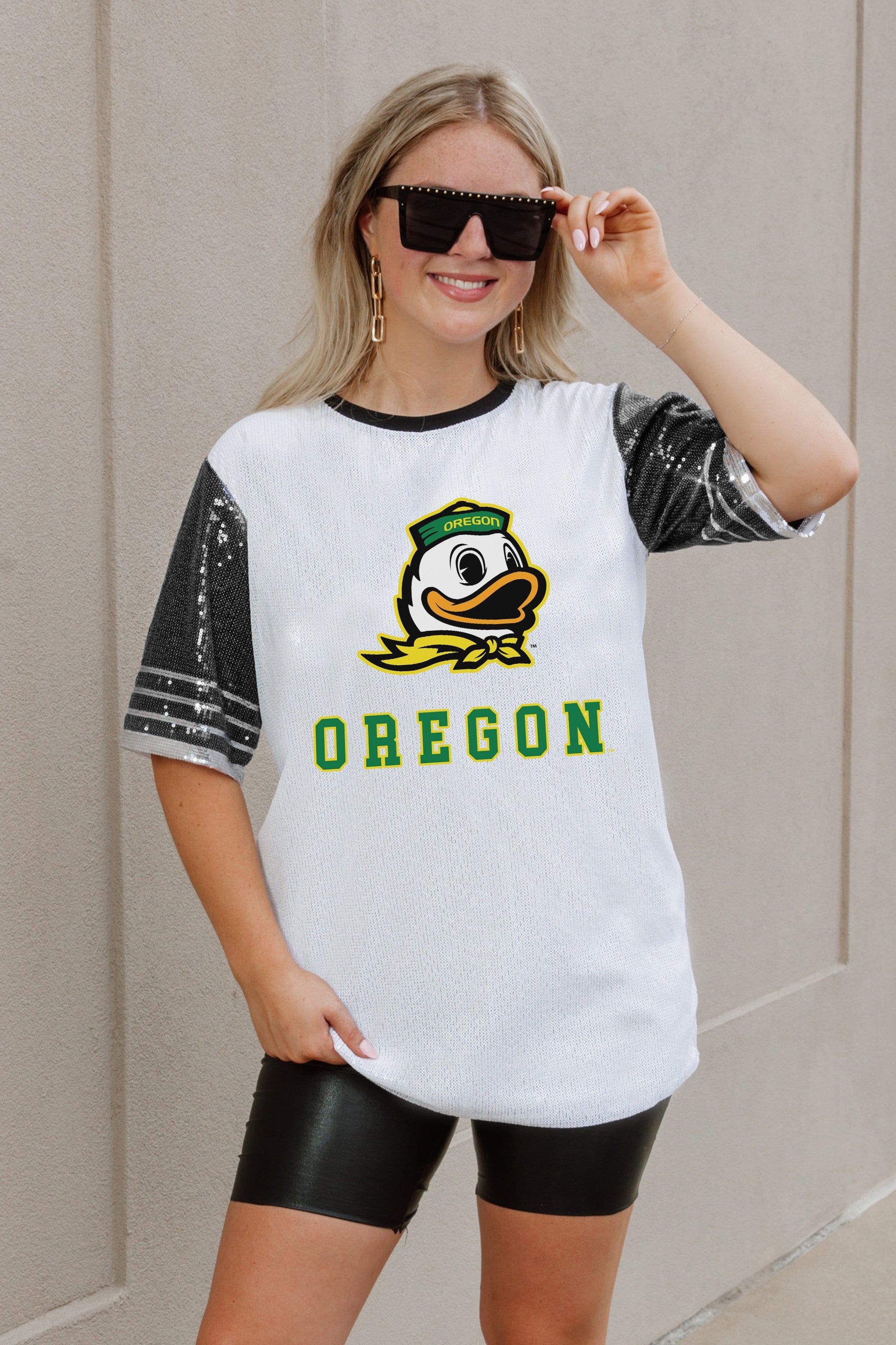 OREGON DUCKS BLING IT FULL SEQUIN JERSEY DRESS