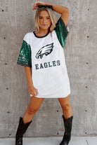 PHILADELPHIA EAGLES CHIC CHAMPS FULL SEQUIN JERSEY DRESS