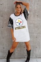 PITTSBURGH STEELERS CHIC CHAMPS FULL SEQUIN JERSEY DRESS