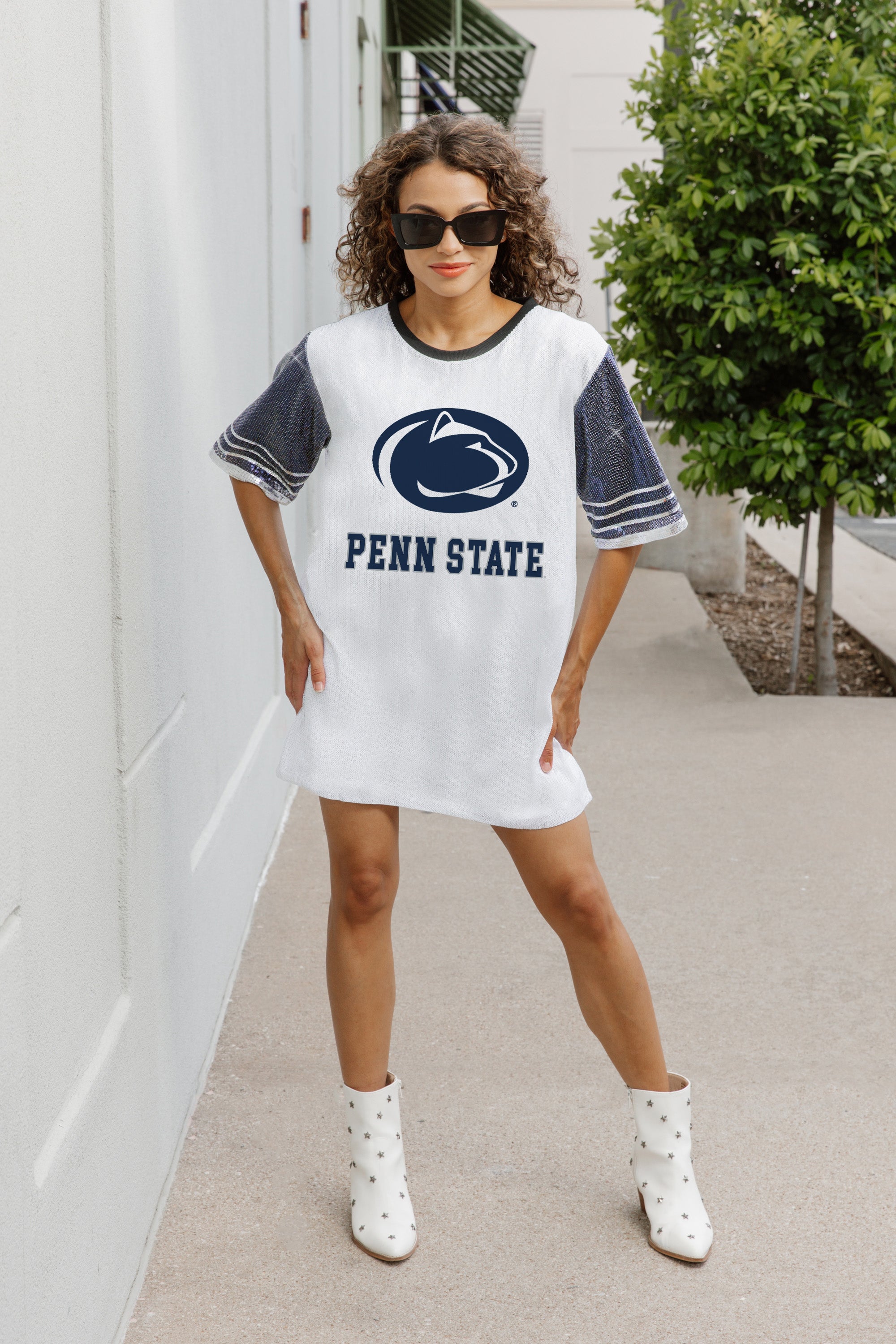 PENN STATE NITTANY LIONS BLING IT FULL SEQUIN JERSEY DRESS