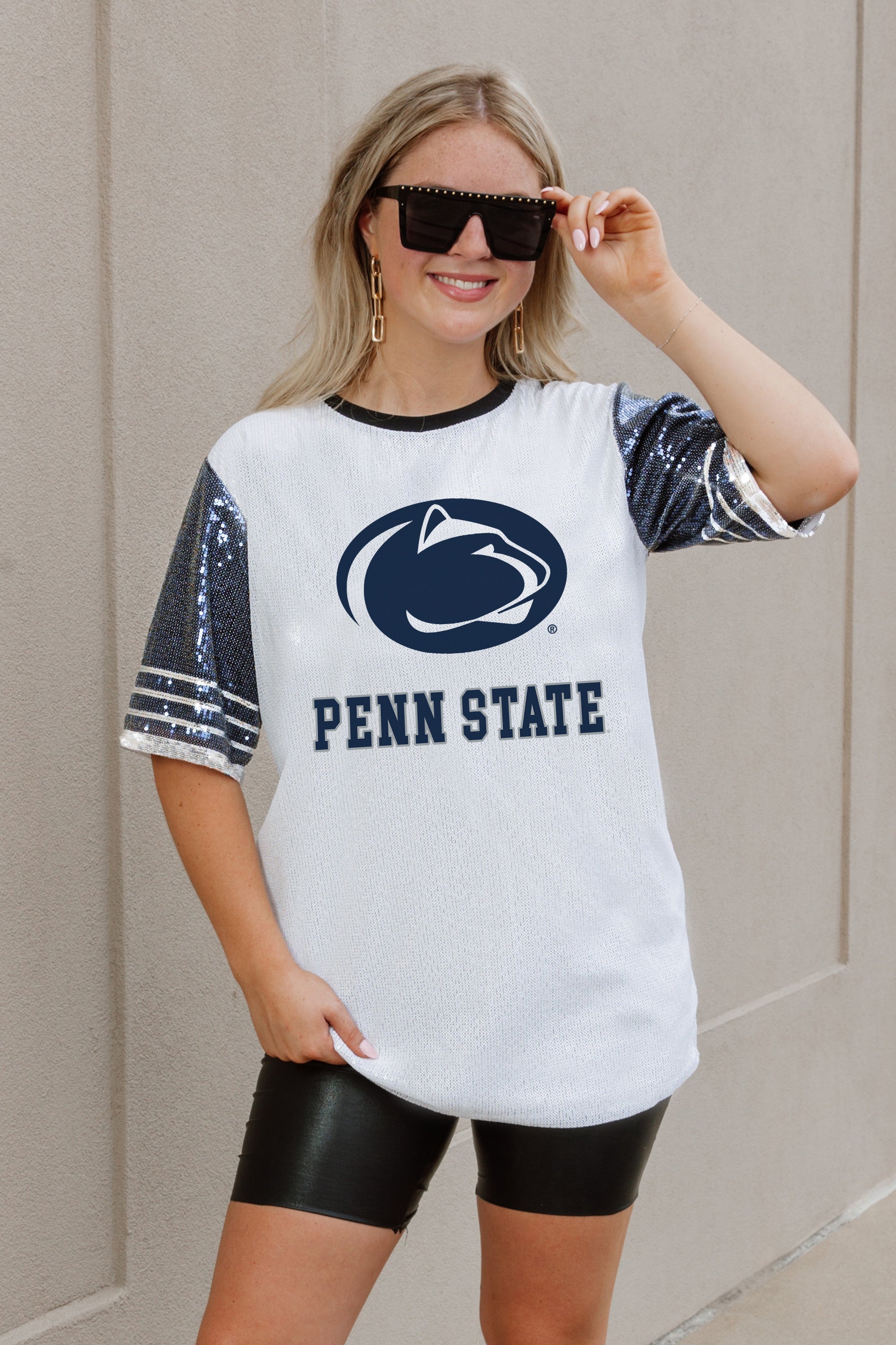 PENN STATE NITTANY LIONS BLING IT FULL SEQUIN JERSEY DRESS