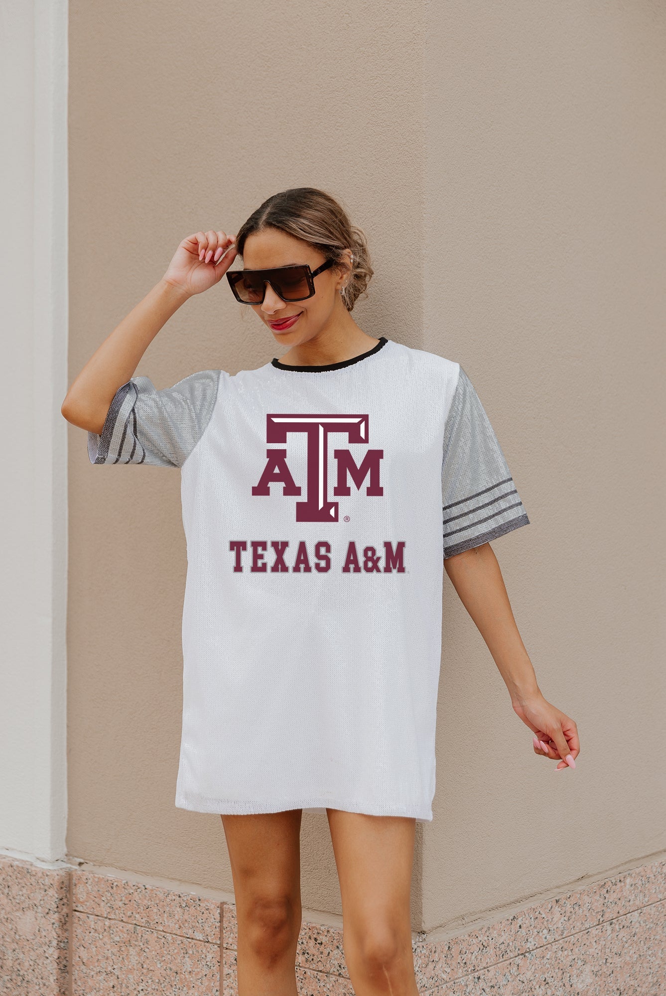 TEXAS A&M AGGIES BLING IT FULL SEQUIN JERSEY DRESS