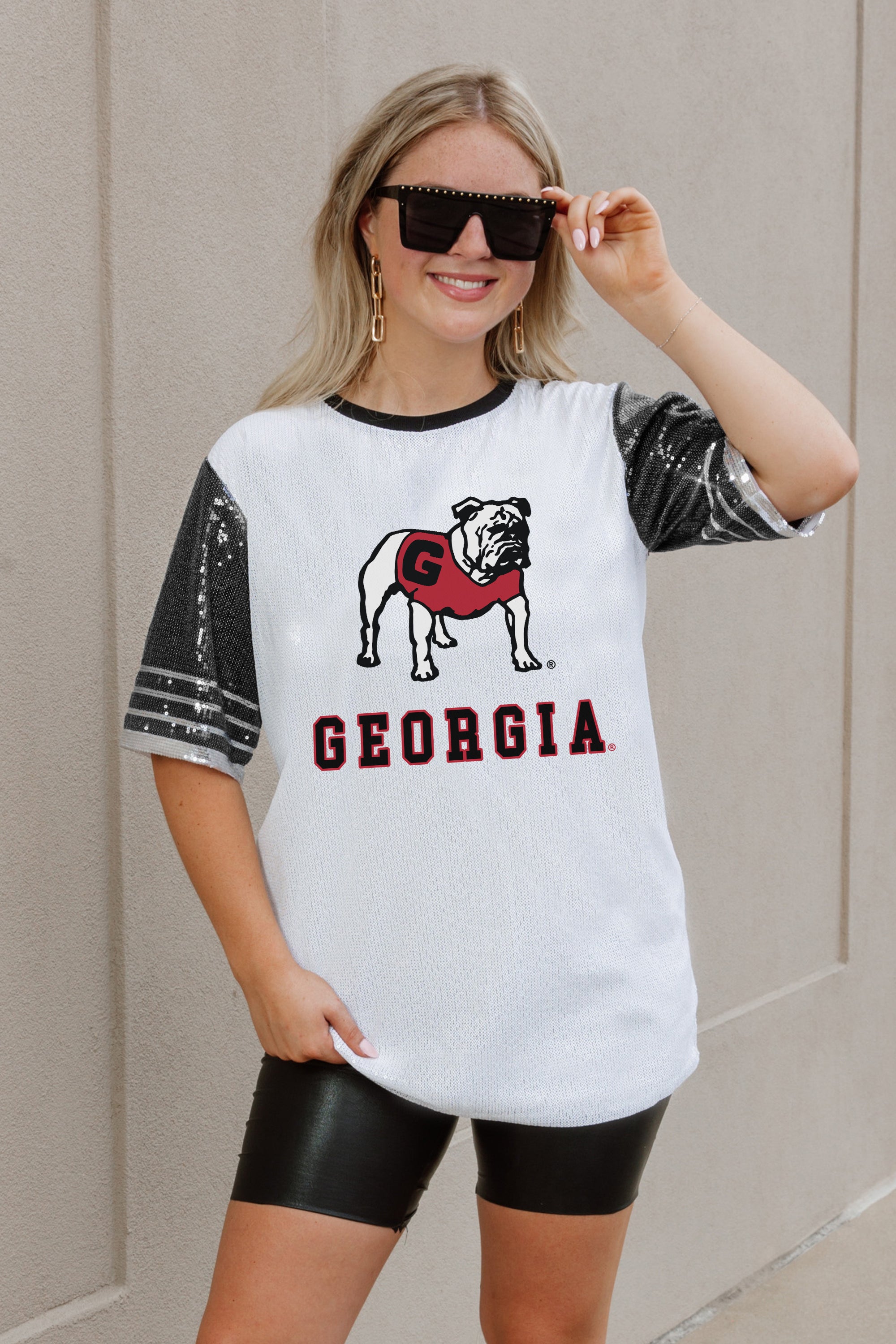 GEORGIA BULLDOGS BLING IT FULL SEQUIN JERSEY DRESS