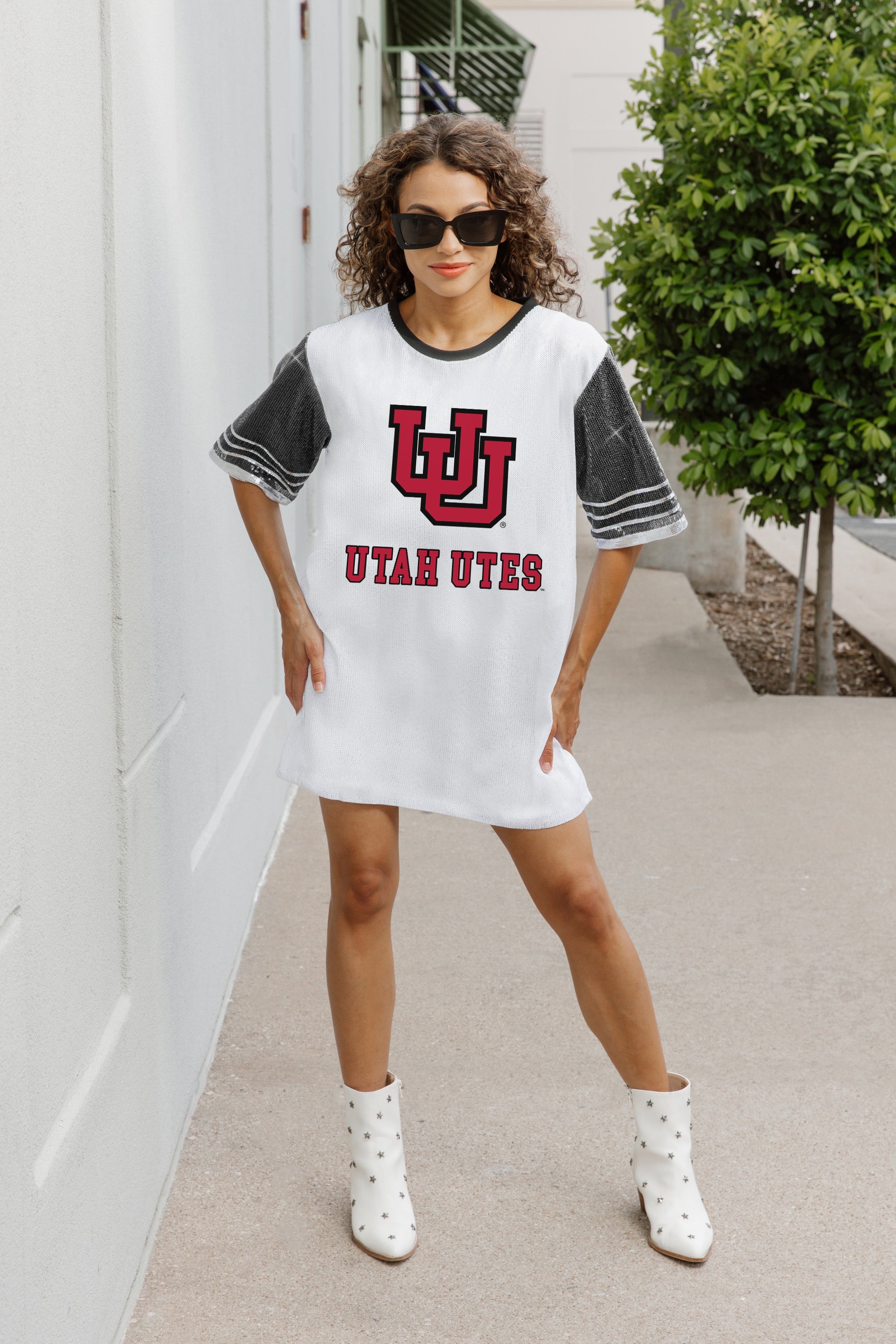 UTAH UTES BLING IT FULL SEQUIN JERSEY DRESS