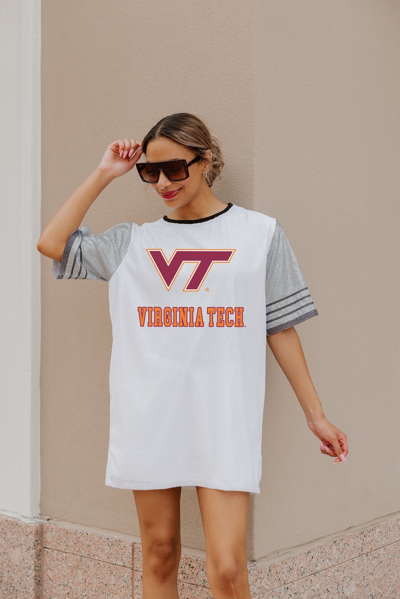 VIRGINIA TECH HOKIES BLING IT FULL SEQUIN JERSEY DRESS