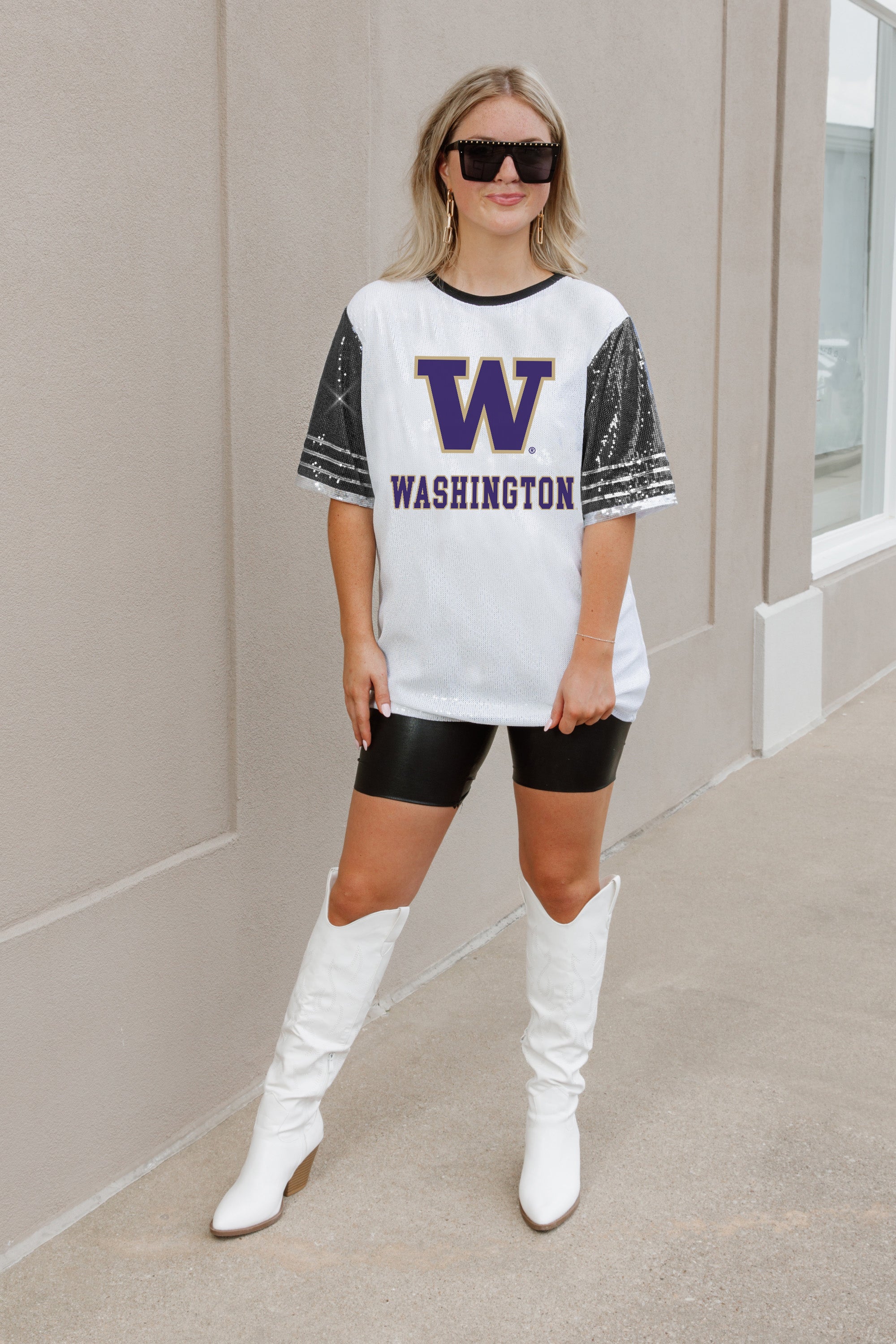 WASHINGTON HUSKIES BLING IT FULL SEQUIN JERSEY DRESS