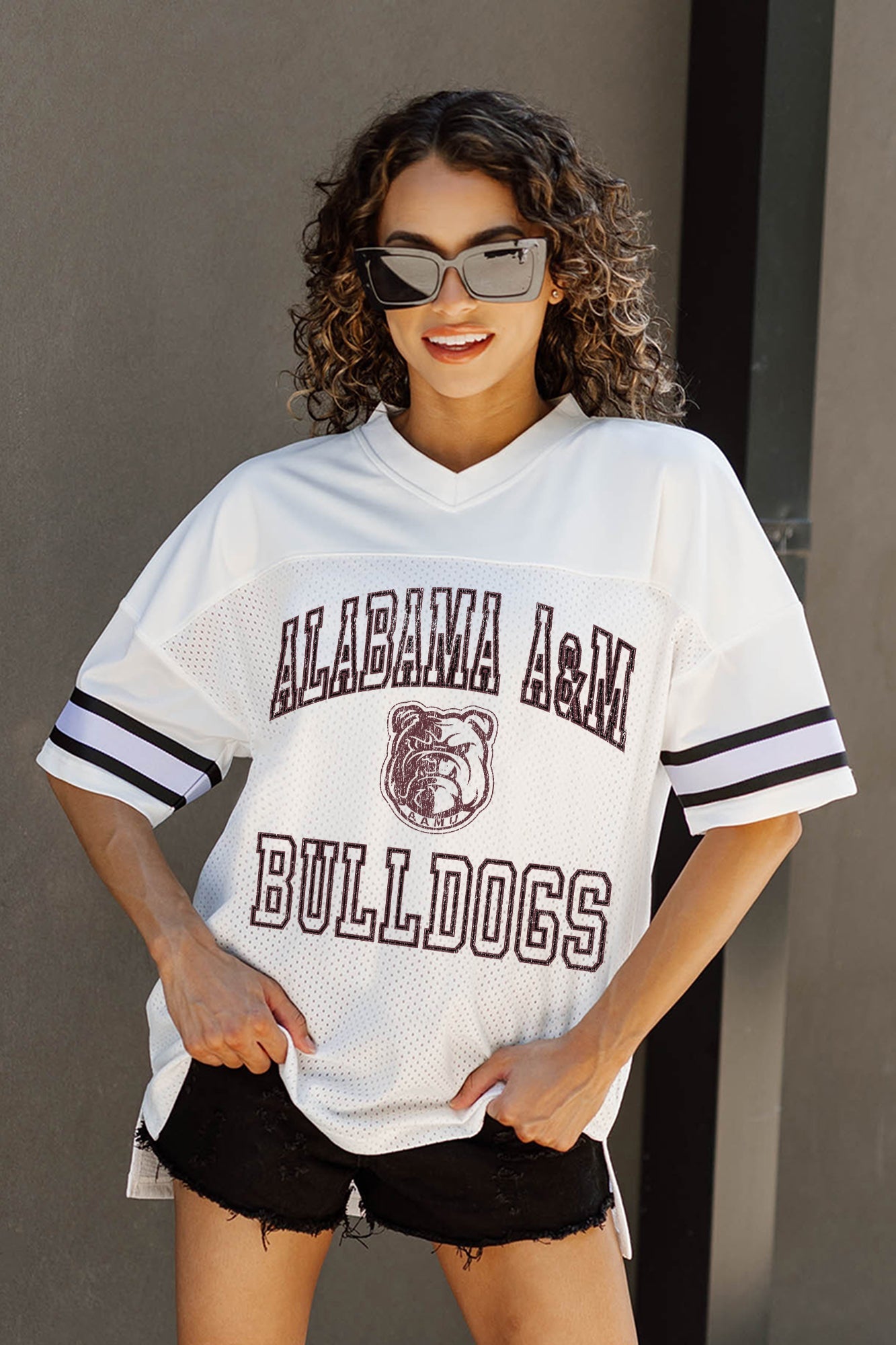 ALABAMA A&M BULLDOGS A STEP AHEAD ICONIC OVERSIZED FASHION JERSEY