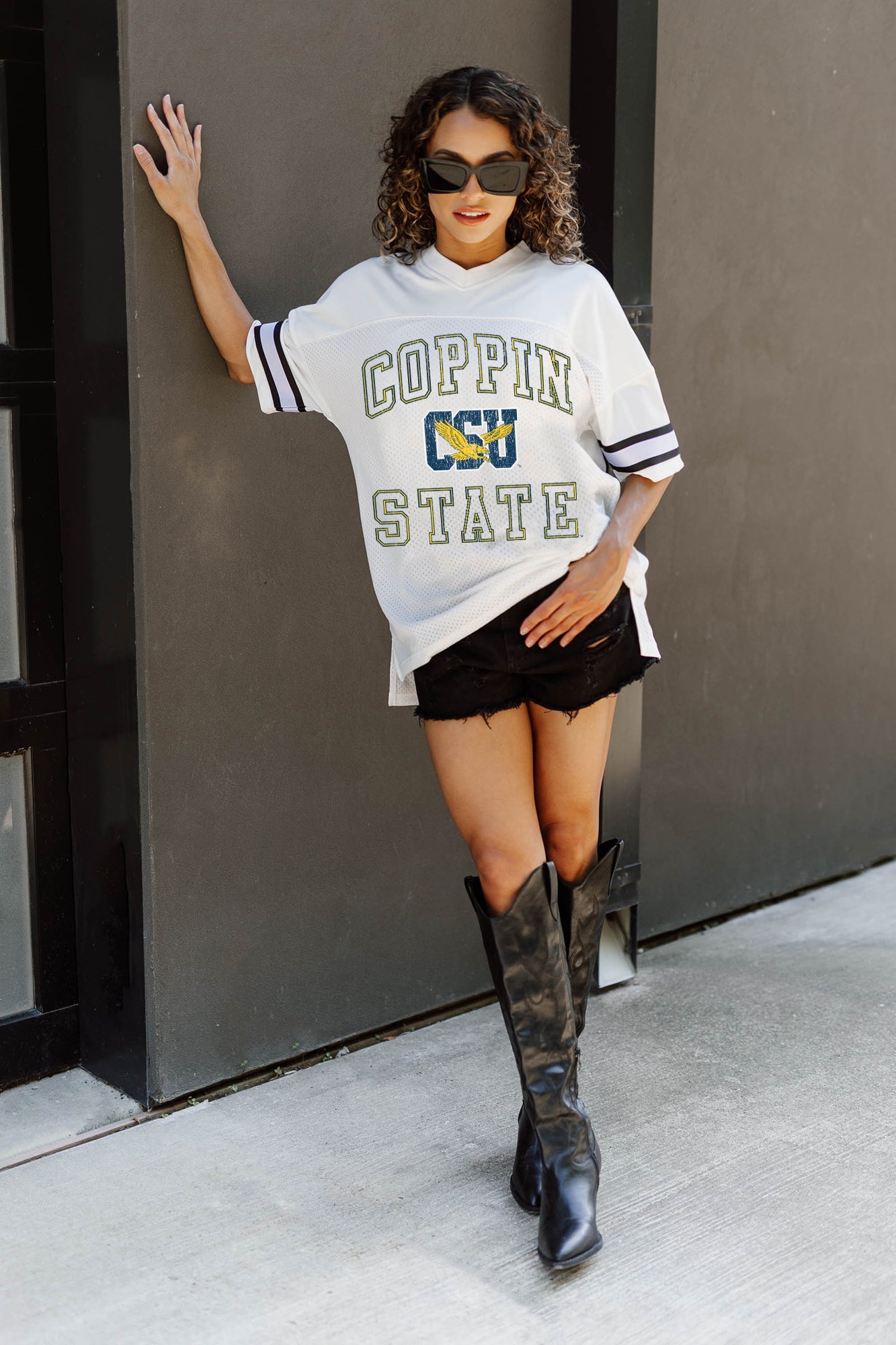 COPPIN STATE EAGLES A STEP AHEAD ICONIC OVERSIZED FASHION JERSEY