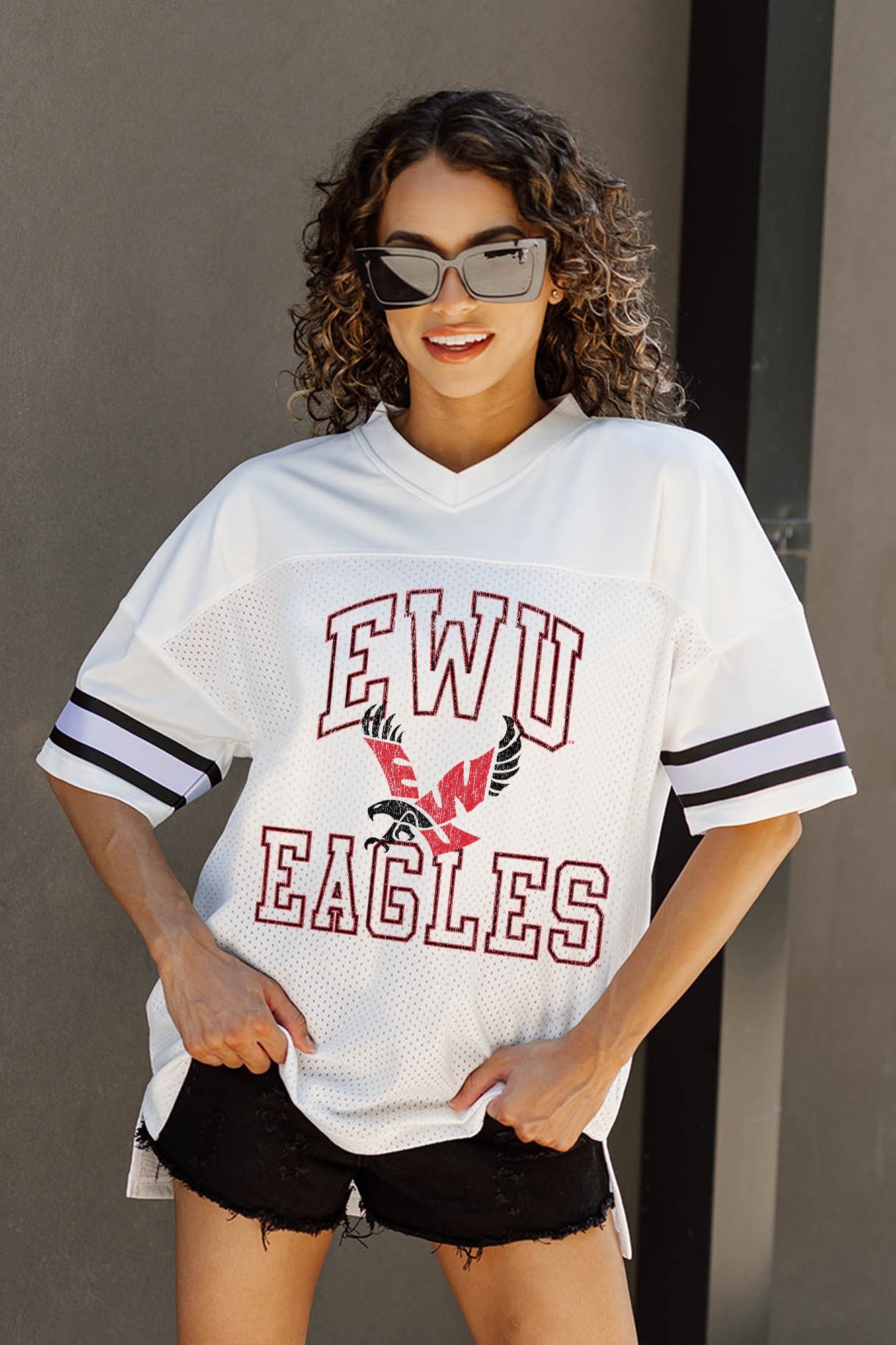 EASTERN WASHINGTON UNIVERSITY EAGLES A STEP AHEAD ICONIC OVERSIZED FASHION JERSEY