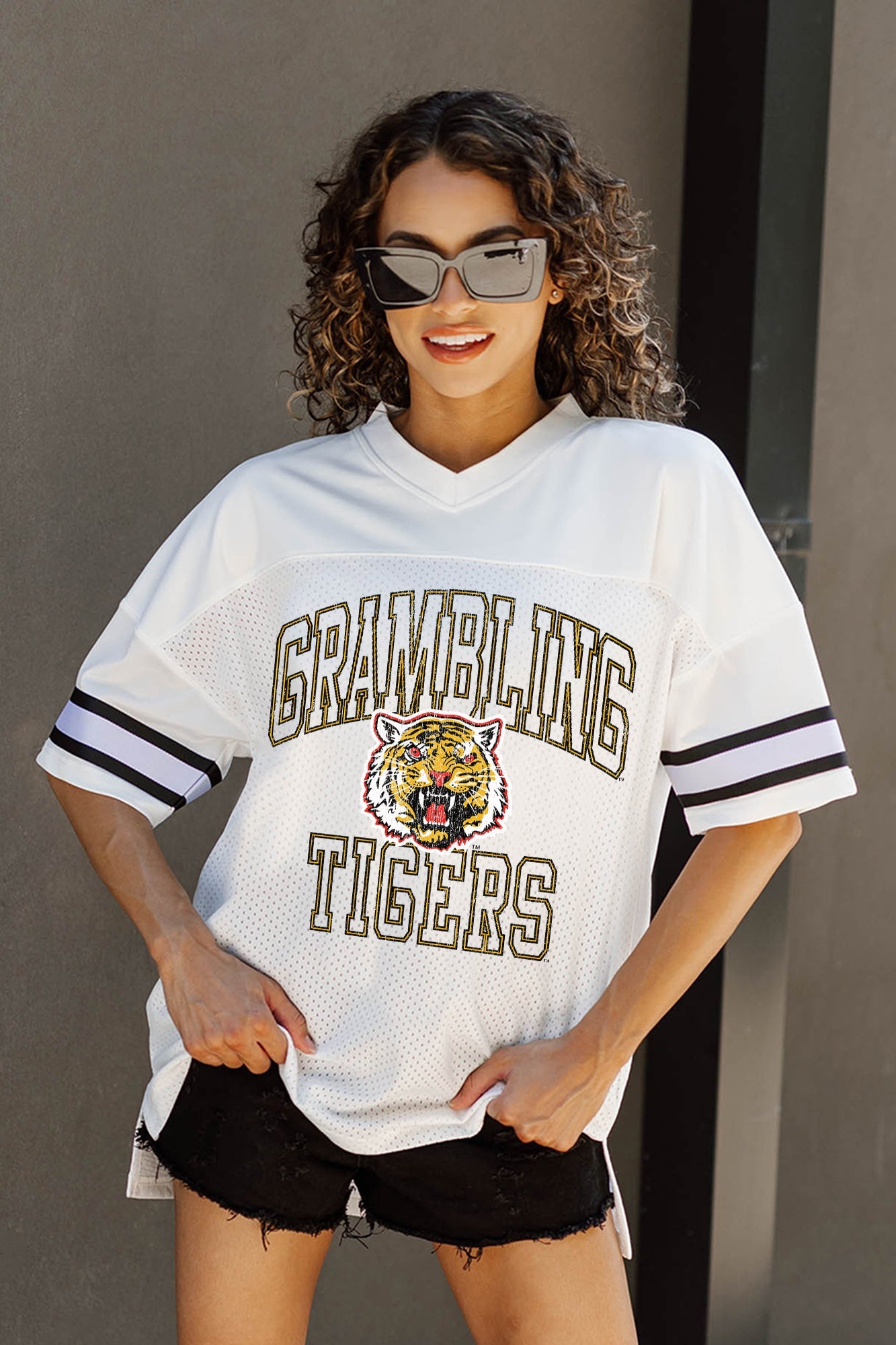 GRAMBLING STATE TIGERS A STEP AHEAD ICONIC OVERSIZED FASHION JERSEY