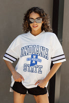 INDIANA STATE SYCAMORES A STEP AHEAD ICONIC OVERSIZED FASHION JERSEY