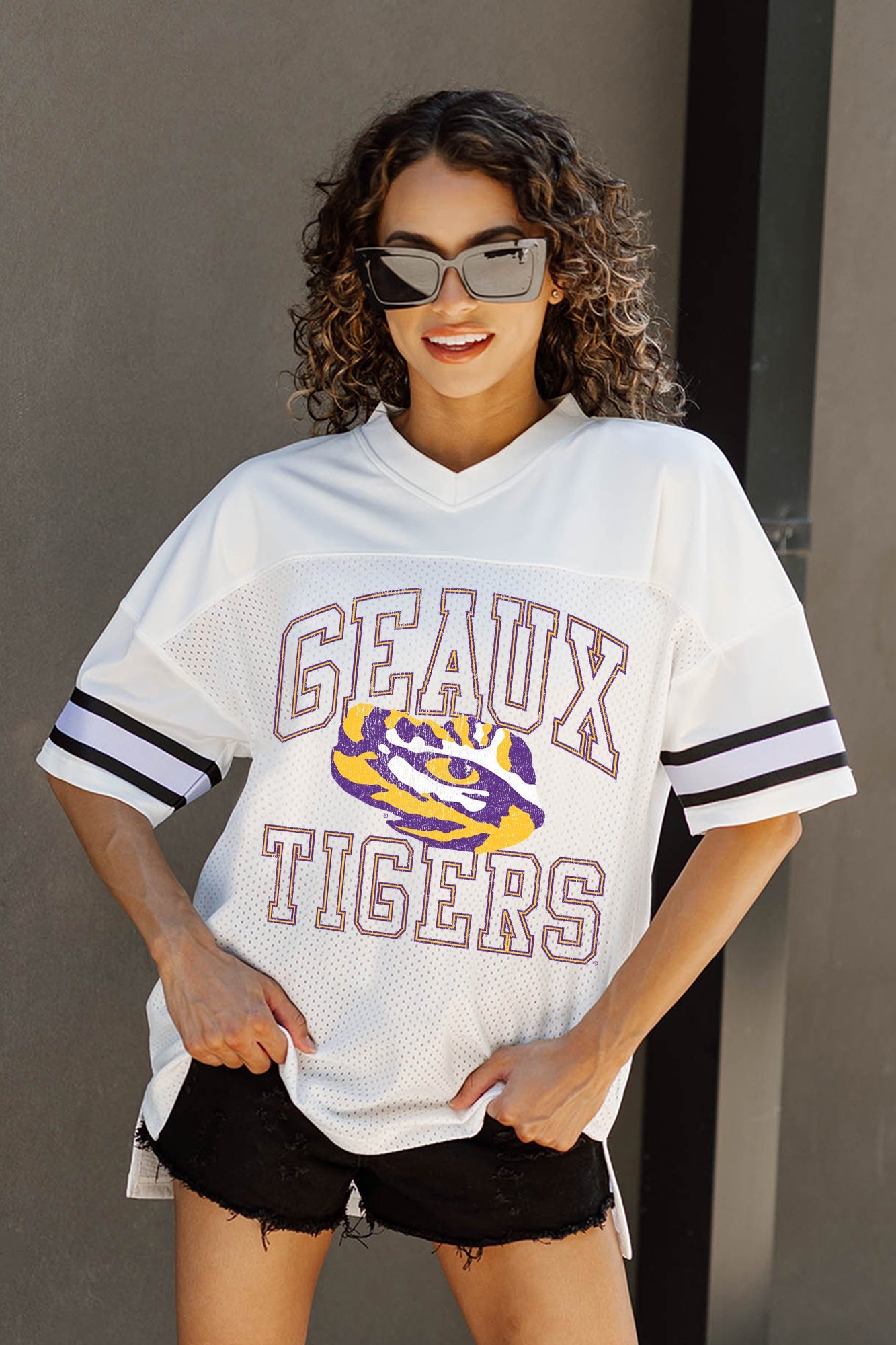 LSU TIGERS A STEP AHEAD ICONIC OVERSIZED FASHION JERSEY