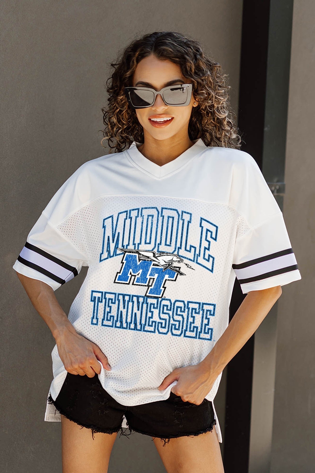 MIDDLE TENNESSEE STATE BLUE RAIDERS A STEP AHEAD ICONIC OVERSIZED FASHION JERSEY