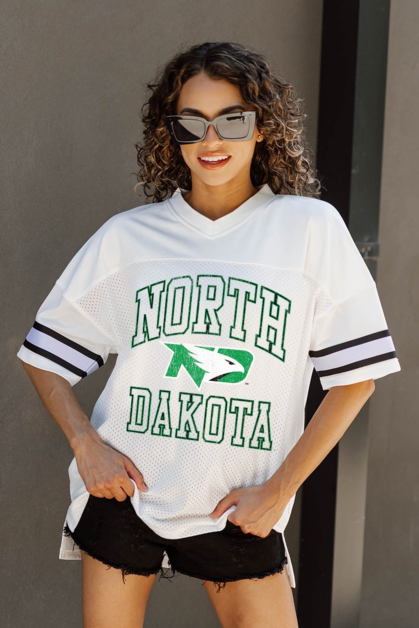 NORTH DAKOTA FIGHTING HAWKS A STEP AHEAD ICONIC OVERSIZED FASHION JERSEY