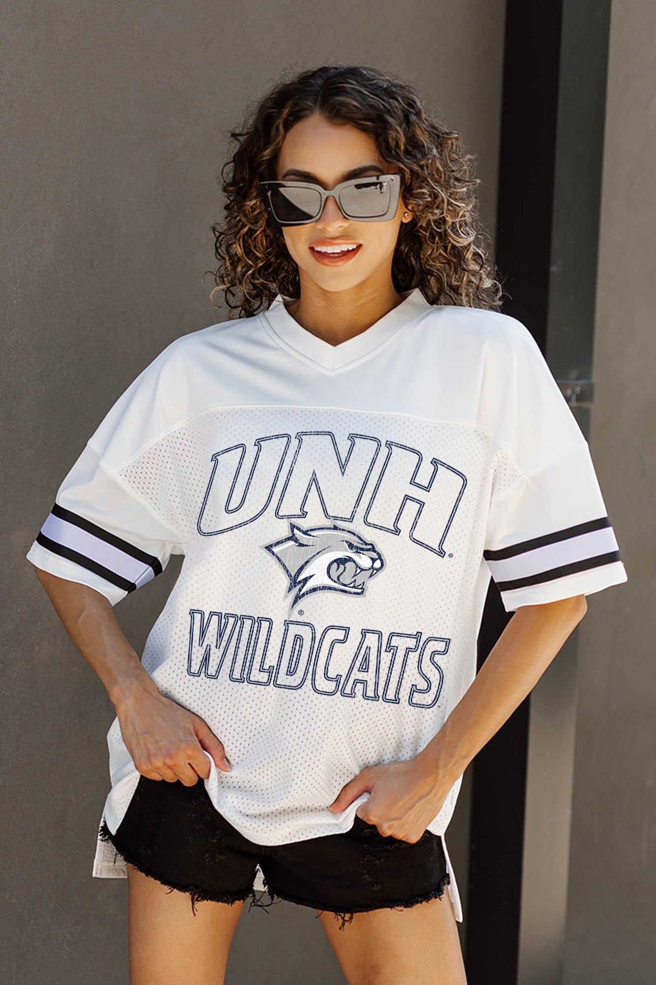 NEW HAMPSHIRE WILDCATS A STEP AHEAD ICONIC OVERSIZED FASHION JERSEY