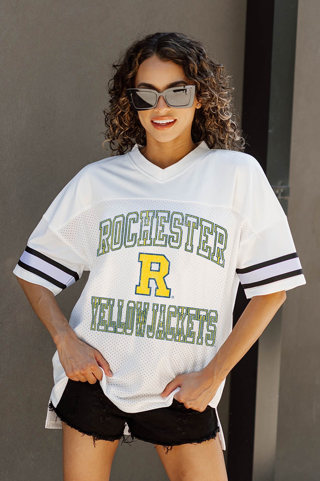 ROCHESTER YELLOWJACKETS A STEP AHEAD ICONIC OVERSIZED FASHION JERSEY