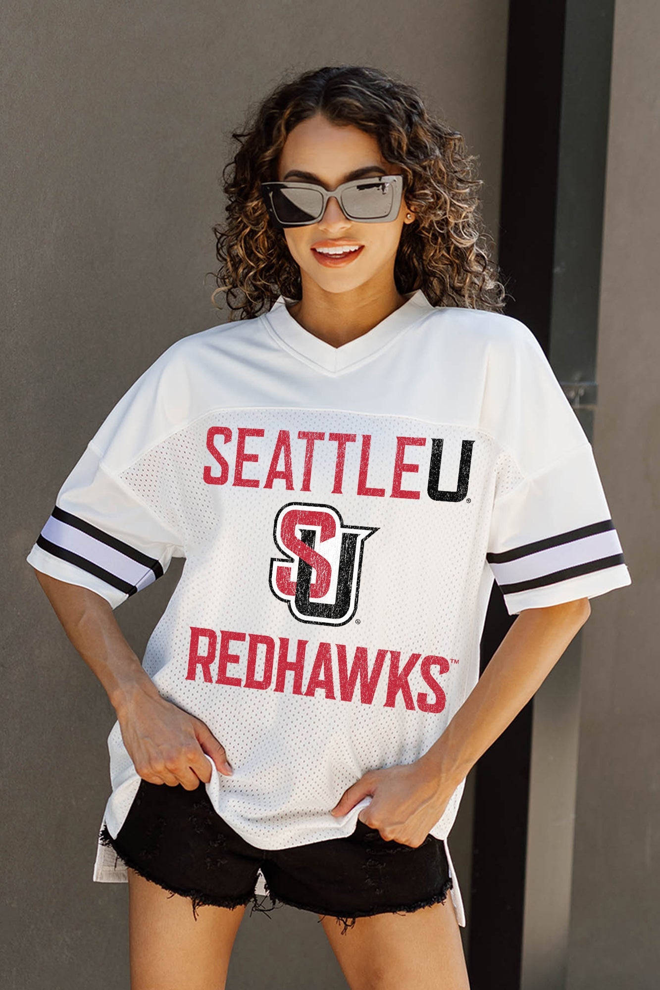 SEATTLE U REDHAWKS A STEP AHEAD ICONIC OVERSIZED FASHION JERSEY