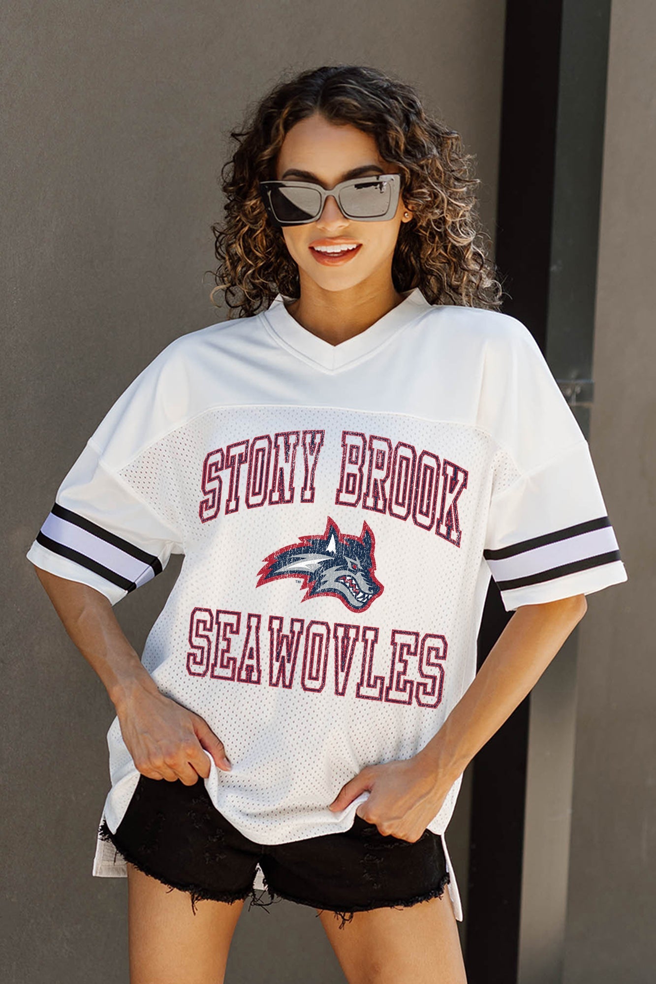 STONY BROOK SEAWOLVES A STEP AHEAD ICONIC OVERSIZED FASHION JERSEY