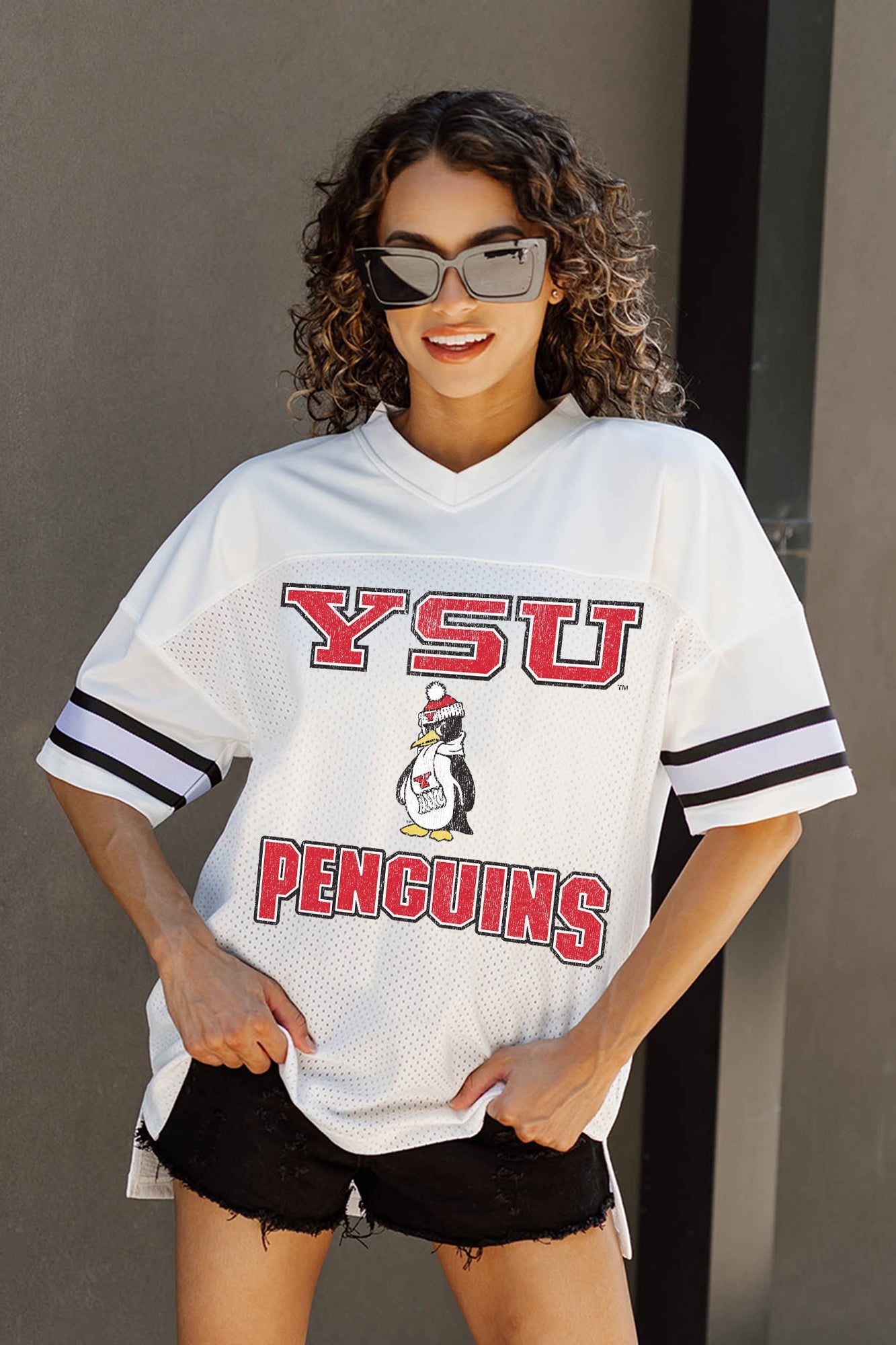 YOUNGSTOWN STATE PENGUINS A STEP AHEAD ICONIC OVERSIZED FASHION JERSEY