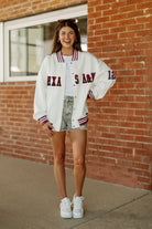 TEXAS A&M AGGIES VARSITY STRIPES ADULT TEXTURED MIDWEIGHT SNAP JACKET BY MADI PREWETT TROUTT