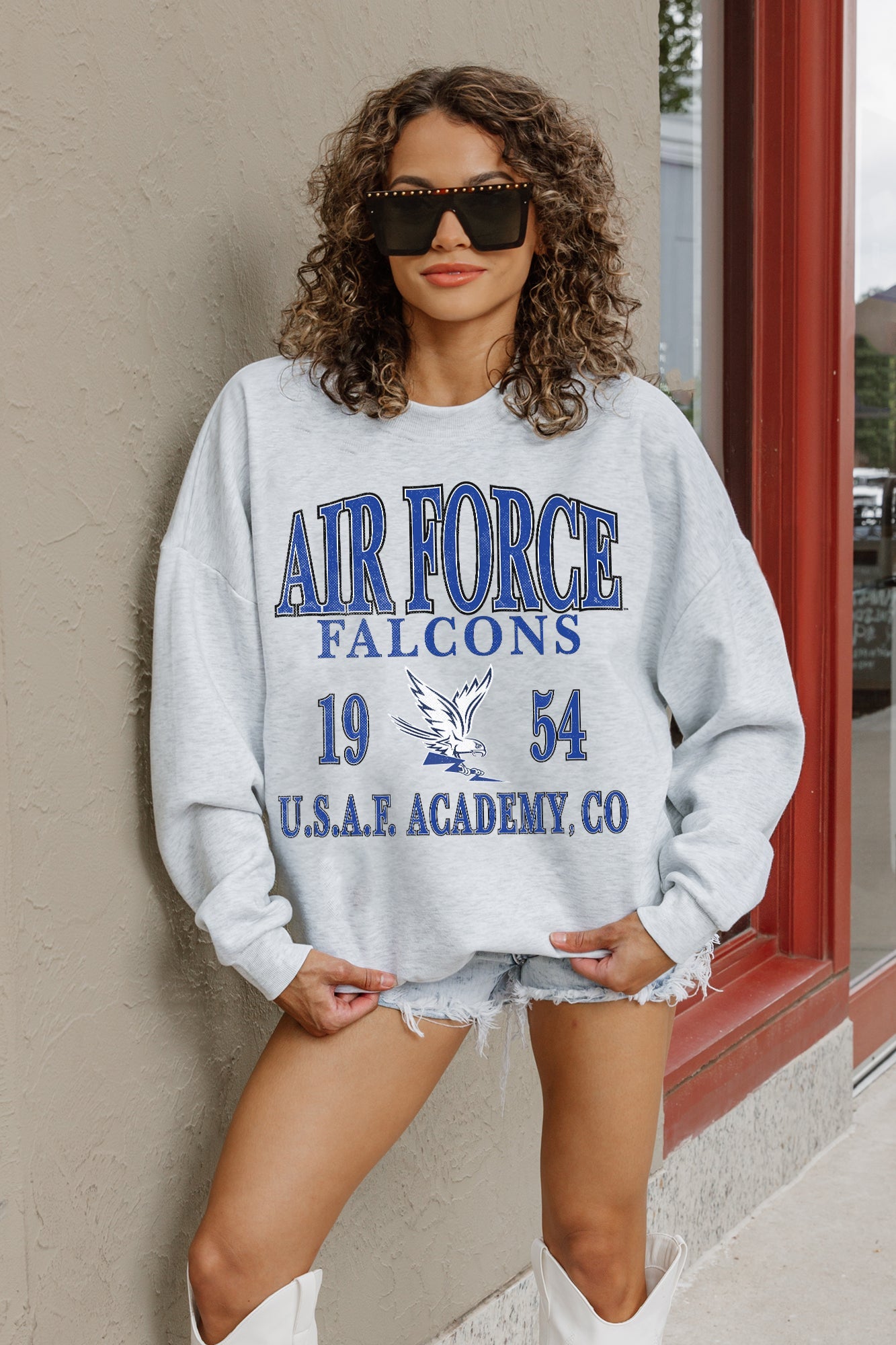 AIR FORCE FALCONS ALLEGIANCE PREMIUM FLEECE DROP SHOULDER CREWNECK PULLOVER