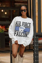 AIR FORCE FALCONS FAIR CATCH PREMIUM FLEECE DROP SHOULDER CREWNECK PULLOVER