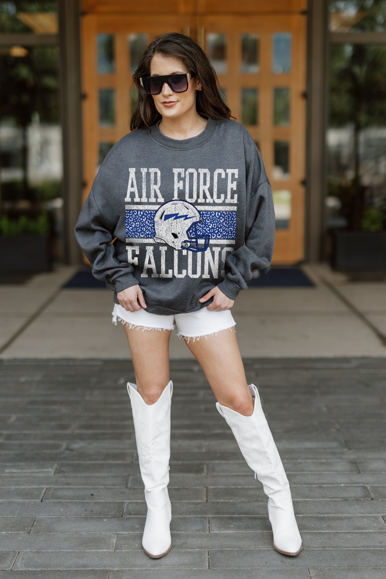 AIR FORCE FALCONS WILD TAILGATE PREMIUM FLEECE DROP SHOULDER CREWNECK PULLOVER