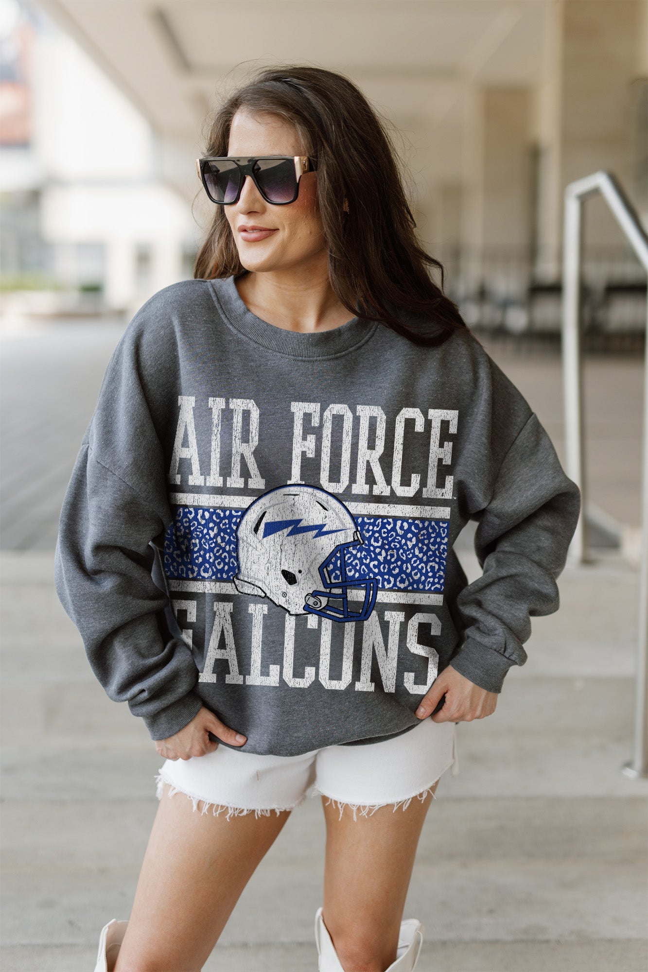 AIR FORCE FALCONS WILD TAILGATE PREMIUM FLEECE DROP SHOULDER CREWNECK PULLOVER