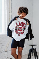 ALABAMA CRIMSON TIDE BASES LOADED PREMIUM FLEECE DROP SHOULDER CREWNECK PULLOVER