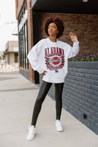 ALABAMA CRIMSON TIDE BASES LOADED PREMIUM FLEECE DROP SHOULDER CREWNECK PULLOVER