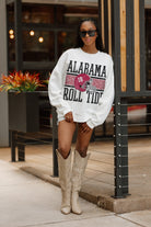 ALABAMA CRIMSON TIDE FAIR CATCH PREMIUM FLEECE DROP SHOULDER CREWNECK PULLOVER