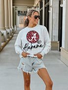 ALABAMA CRIMSON TIDE GOING WILD PREMIUM FLEECE DROP SHOULDER CREWNECK PULLOVER