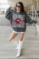 ARKANSAS RAZORBACKS WILD TAILGATE PREMIUM FLEECE DROP SHOULDER CREWNECK PULLOVER