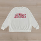 ARKANSAS RAZORBACKS ALL-STAR APPEAL PREMIUM FLEECE DROP SHOULDER CREWNECK PULLOVER BY MADI PREWETT TROUTT