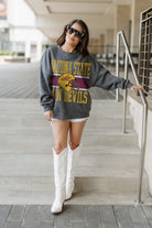 ARIZONA STATE SUN DEVILS WILD TAILGATE PREMIUM FLEECE DROP SHOULDER CREWNECK PULLOVER