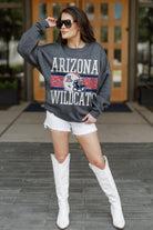 ARIZONA WILDCATS WILD TAILGATE PREMIUM FLEECE DROP SHOULDER CREWNECK PULLOVER