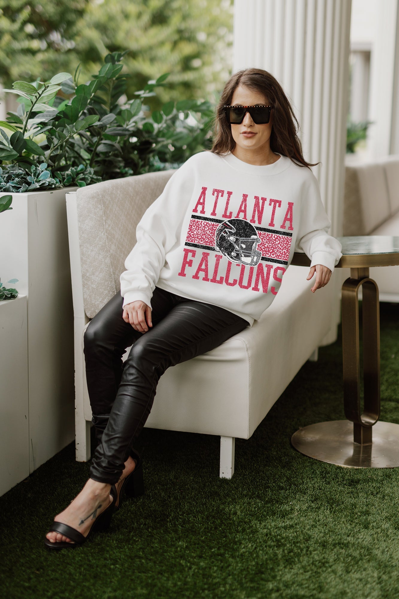 ATLANTA FALCONS FAIR CATCH PREMIUM FLEECE DROP SHOULDER CREWNECK PULLOVER