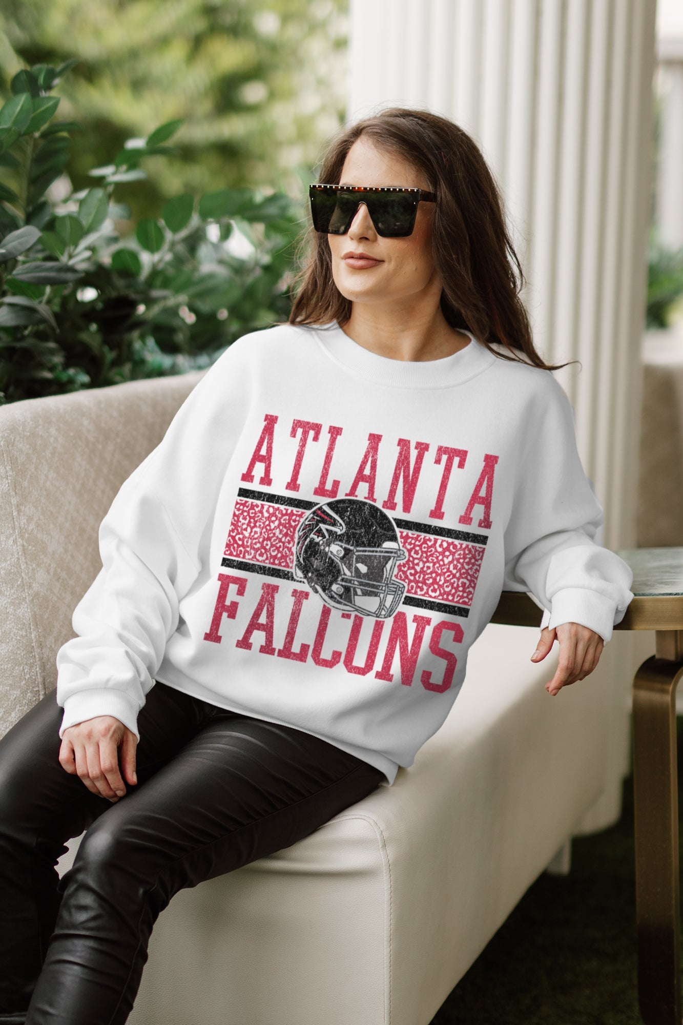 ATLANTA FALCONS FAIR CATCH PREMIUM FLEECE DROP SHOULDER CREWNECK PULLOVER