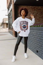 AUBURN TIGERS BASES LOADED PREMIUM FLEECE DROP SHOULDER CREWNECK PULLOVER