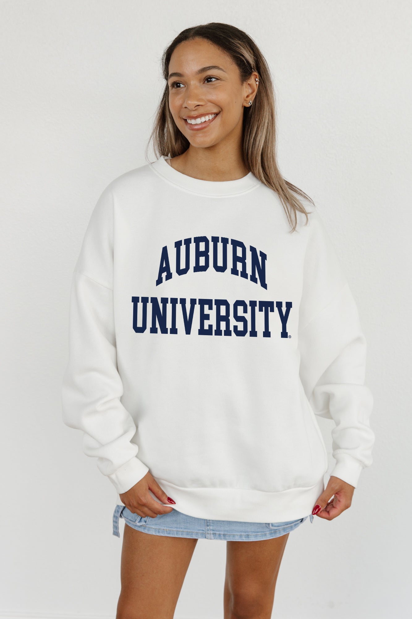 AUBURN TIGERS ALL-STAR STYLE PREMIUM FLEECE DROP SHOULDER CREWNECK PULLOVER BY MADI PREWETT TROUTT