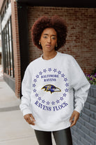 BALTIMORE RAVENS SUPERSTAR PREMIUM FLEECE DROP SHOULDER CREWNECK PULLOVER