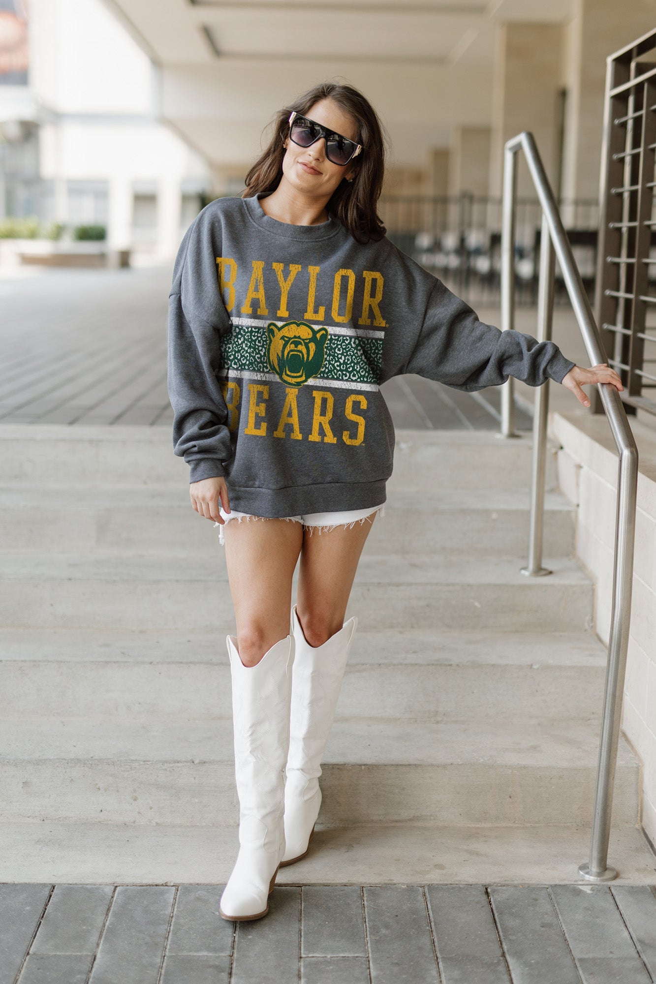 BAYLOR BEARS WILD TAILGATE PREMIUM FLEECE DROP SHOULDER CREWNECK PULLOVER