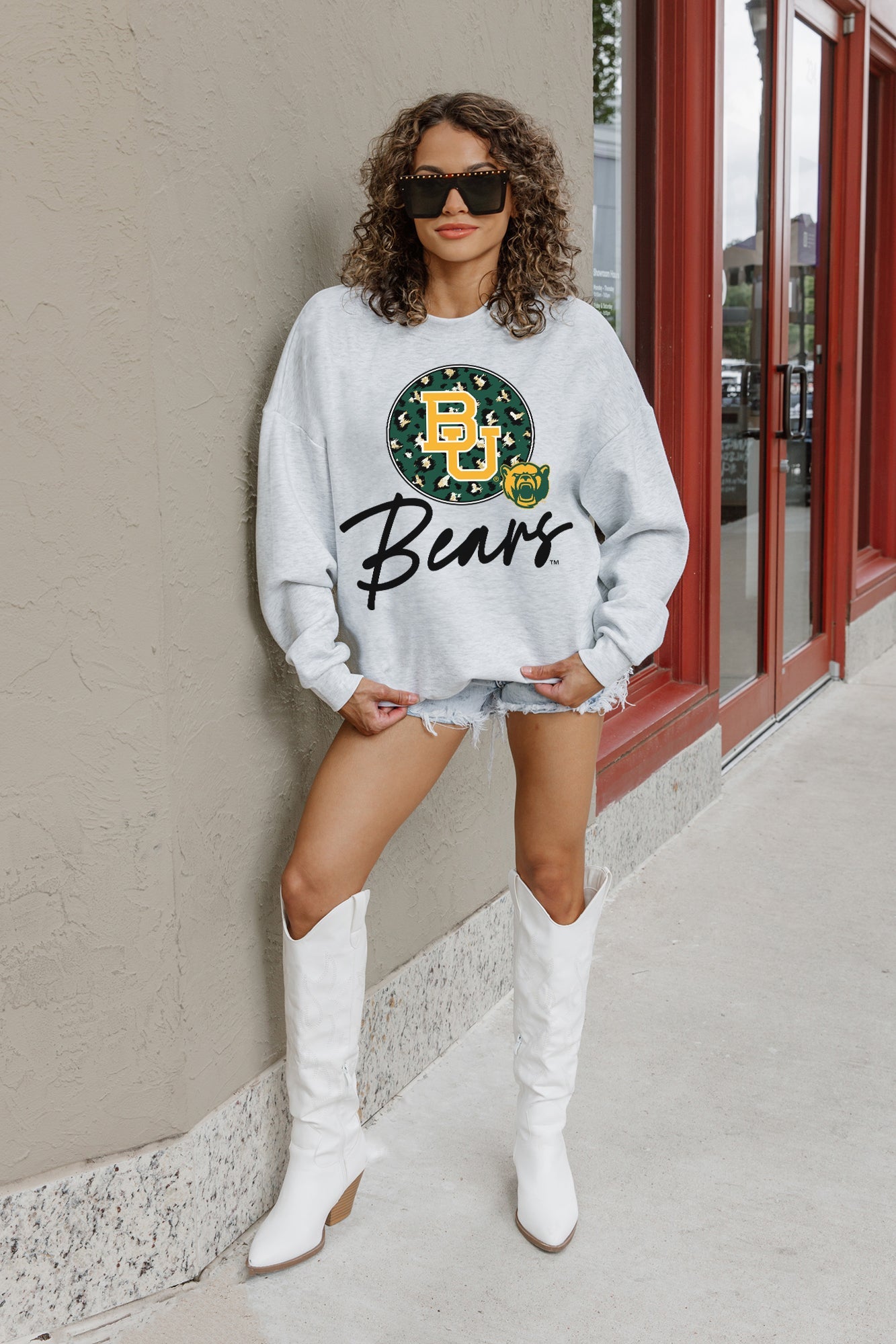 BAYLOR BEARS GOING WILD PREMIUM FLEECE DROP SHOULDER CREWNECK PULLOVER