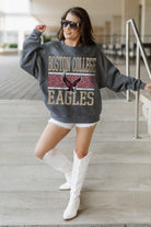 BOSTON COLLEGE EAGLES WILD TAILGATE PREMIUM FLEECE DROP SHOULDER CREWNECK PULLOVER